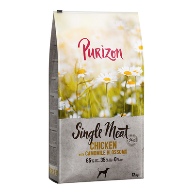 Purizon Single Meat Adult Kip met Pompoen Hondenvoer - Dubbelpak: 2 x 12 kg - hondenbrokken