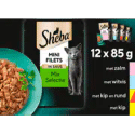 Sheba Kattenvoer Mini Filets - Natvoer - Mix Selectie in Saus - 12 x 85g - natvoer katten