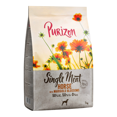 Purizon Single Meat Adult Paard met Zoete Aardappel en Goudsbloesem - Graanvrij Hondenvoer - 1 kg - hondenbrokken