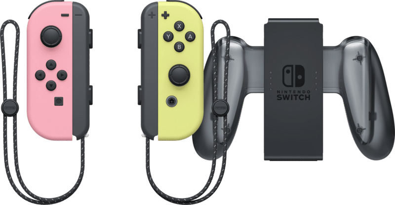Nintendo Switch Joy-Con Pastel Set Roze/Geel + Nintendo Switch Joy-Con Charge Grip