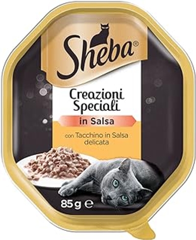 Sheba Saus Collection in saus, kattenvoer met kalkoen in delicate saus, 85 g - 22 kommen - natvoer katten