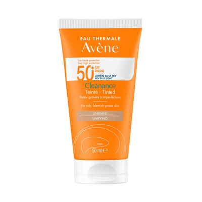 Avène Cleanance Getinte Zonnecrème SPF50+ - Vette Huid - 50ml