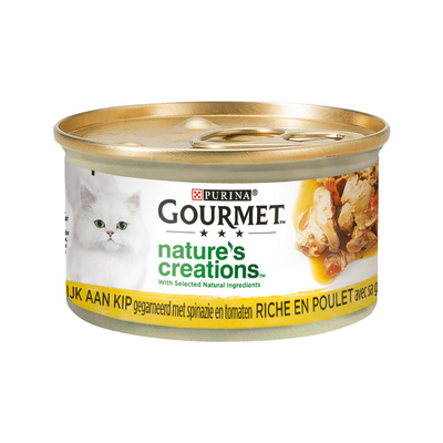 Purina Gourmet Nature's Creations Kip - Blik - 24 x 85 g - natvoer katten
