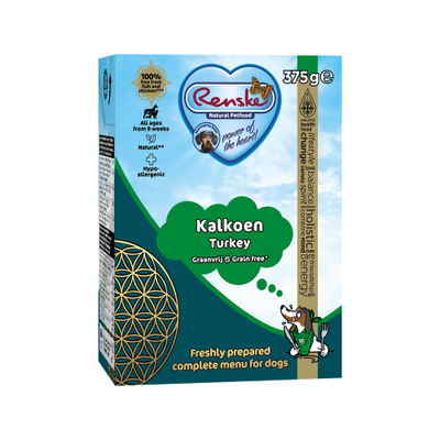 Renske Vers Kalkoen - Graanvrij - 12 x 375 gram - natvoer honden