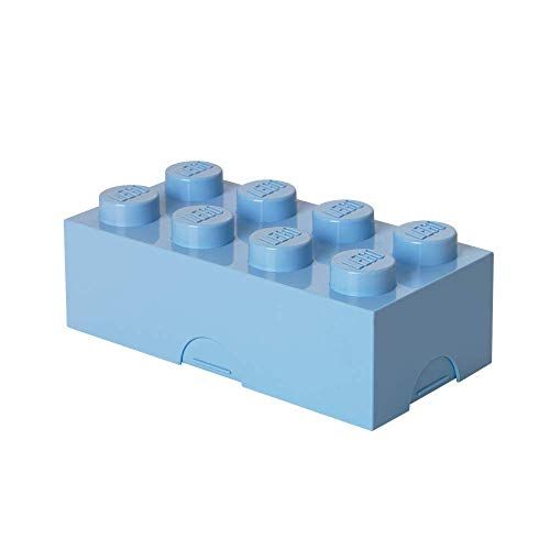 Room Copenhagen LEGO lunchbox met 8 plups, kleine opbergdoos of pennenhouder, lichtblauw