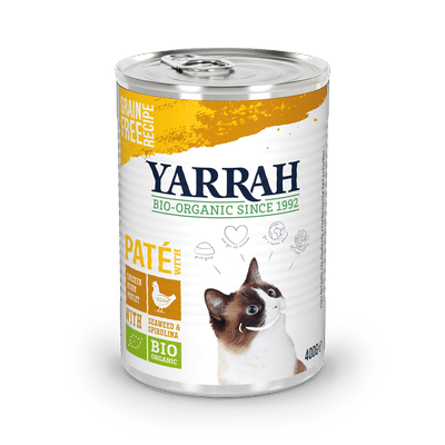 Yarrah biologisch kattenvoer paté met kip - 400g - natvoer katten