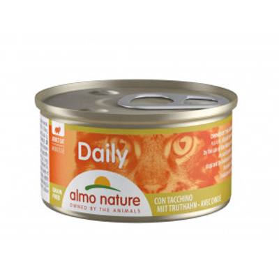 Almo Nature Daily Mousse met kalkoen natvoer kat (85 g) 48 x 85 g- natvoer katten