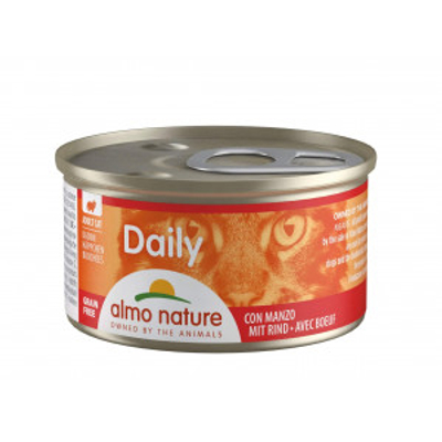 Almo Nature Daily Hapje met rund natvoer kat (85 g) 48 x 85 g- natvoer katten