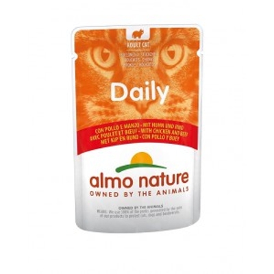 Almo Nature Daily met kip en rund natvoer kat (70 g) 60 x 70 g- natvoer katten