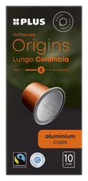 PLUS Koffiecups origins lungo Colombia doos 10 stuks