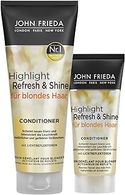 John Frieda - Highlight Refresh & Shine Conditioner Voordeelverpakking - Inhoud: 250 ml + 50 ml shampoo reisformaat - Nieuwe glans en intensieve helderheid voor blond haar & highlights