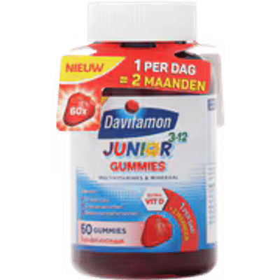 Davitamon Multivitamine Junior 3-12 jaar aardbei - 60 stuks 