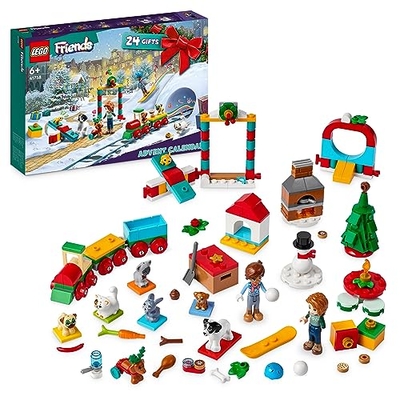 LEGO Friends adventkalender 2023 met 24 Verrassingscadeaus inclusief 8 Dieren Figuren, 2 Poppetjes en Feestelijk Speelgoed, Kerstcadeau om af te tellen voor Meisjes, Jongens, Kinderen 41758