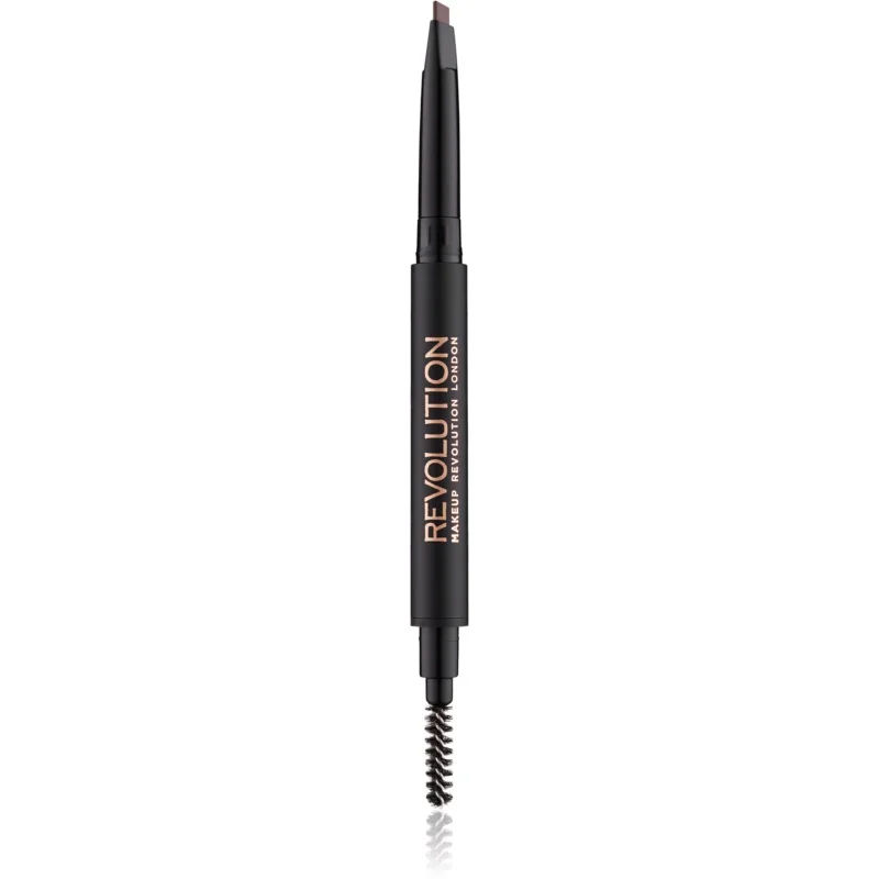 Makeup Revolution Duo Brow Definer zeer precies wenkbrauwpotlood Tint Medium Brown 0.15 gr