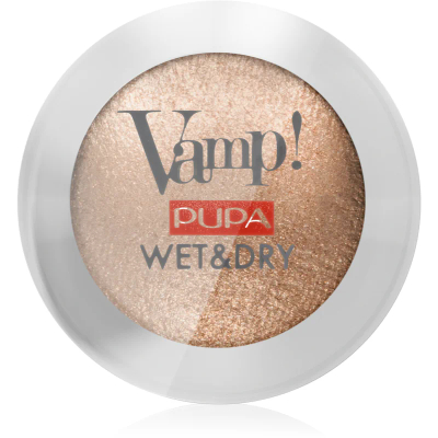 Pupa Vamp! Wet&Dry oogschaduw voor nat en droog gebruik met Parelmoer Glans Tint 101 Precious Gold 1 gr