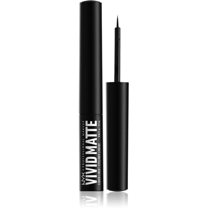 NYX Professional Makeup Vivid Matte Vloeibare Eyeliner met Matterend Effect Tint Black 4 ml