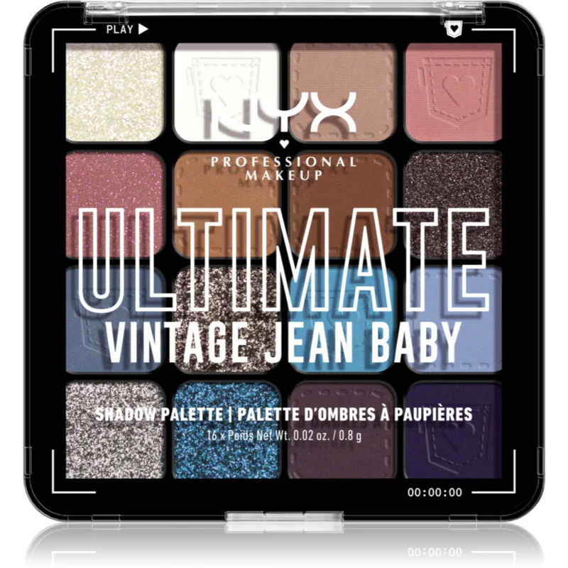 NYX Professional Makeup Ultimate Shadow Palette Oogschaduw Tint Vintage Jean Baby 16 st