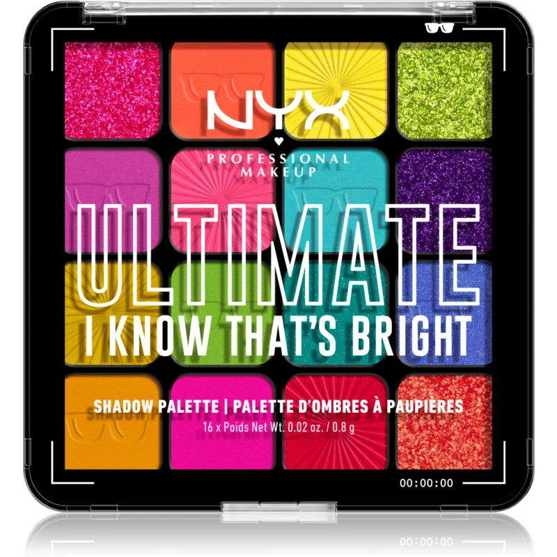 NYX Professional Makeup Ultimate Shadow Palette - I Know That's Bright - Oogschaduw Palet