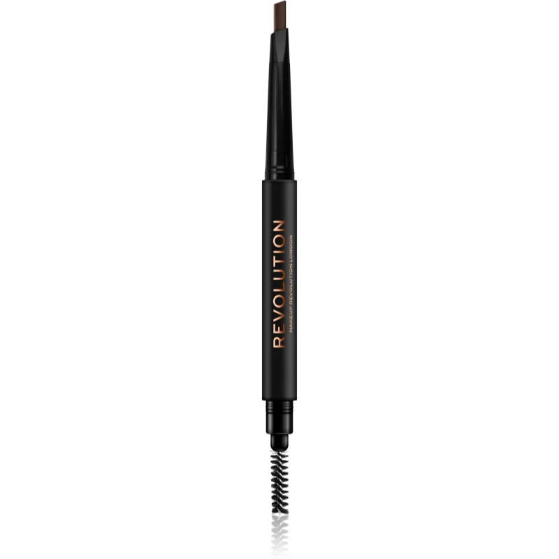 Makeup Revolution Duo Brow Definer zeer precies wenkbrauwpotlood Tint Medium Brown 0,25 g