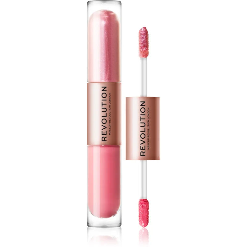 Makeup Revolution Double Up Vloeibare Oogschaduw 2 in 1 Tint Blissful Pink 2x2,2 ml