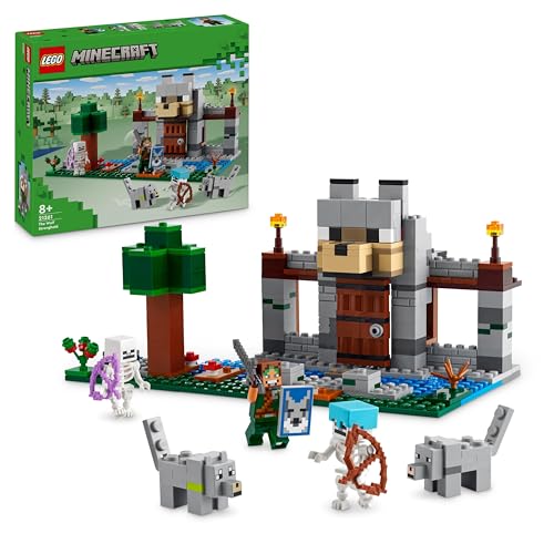LEGO Minecraft De wolvenburcht Bouwpakket voor Kinderen met Skeletthema, Kasteel Speelgoed, Rollenspel Cadeau voor Meisjes en Jongens vanaf 8 jaar 21261