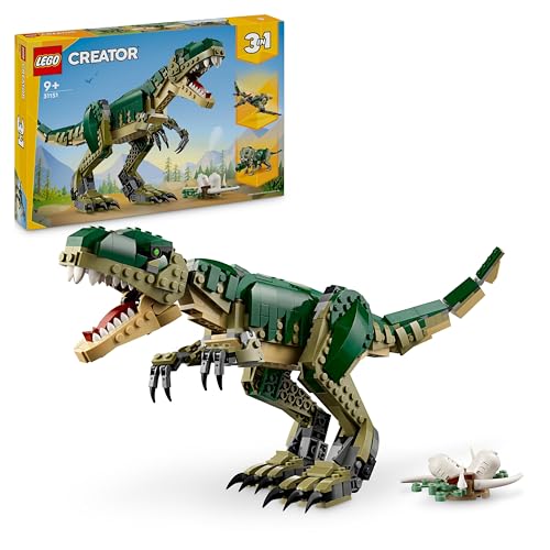 LEGO Creator 3in1 T. rex wordt Triceratops of Pterodactylus, Dinosaurus Speelgoed voor Kinderen, Kinderkamer Decoratie, Bouwpakket met Verstelbare Dino Figuren, Cadeau voor Jongens en Meisjes 31151