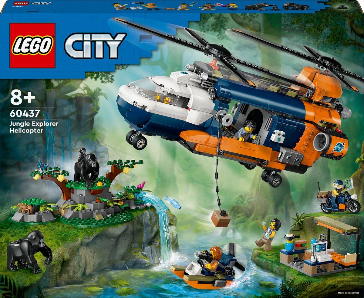 LEGO City Jungleonderzoekers: helikopter bij de basis 60437