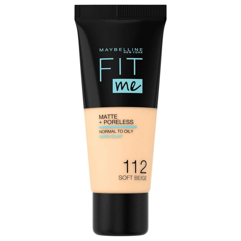 Maybelline New York - Fit Me Matte + Poreless Foundation - 112 Soft Beige - Medium Dekkende Foundation met Matte Finish voor de Normale tot Vette Huid - 30 ml