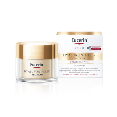 Eucerin Hyaluron-Filler + Elasticity Anti-rimpel Dagcrème - SPF 15 - Vermindert Donkere Vlekken - Thiamidol en Hyaluronzuur - 50 ml
