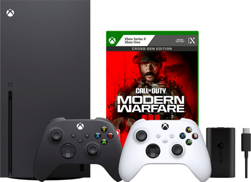 Xbox Series X + Call of Duty: Modern Warfare III + Controller Wit + Play & Charge kit