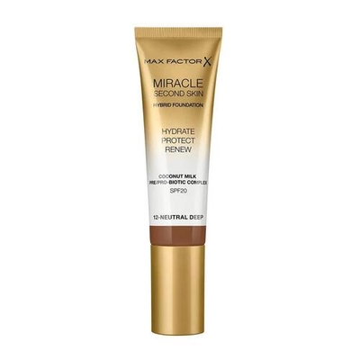 Max Factor Miracle Second Skin Hybrid Foundation 12 Neutral Deep 30 ml