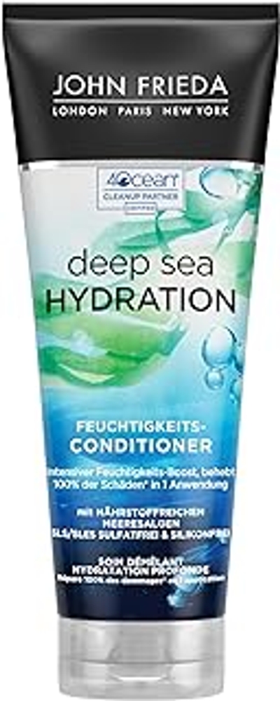 John Frieda Deep Sea Hydration Conditioner - Inhoud: 250 ml - Intensieve Moistboost - Lost 100% van de schade aan het haaroppervlak in één keer aan