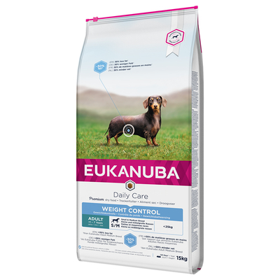 Eukanuba Daily Care Weight Control Small/Medium Adult 2 x 15 kg - hondenbrokken