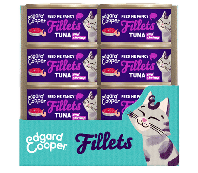 Edgard & Cooper graanvrij tonijn- en garnaalfilets kat natvoer blikjes 24 x 70 gr - natvoer katten