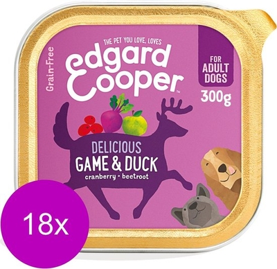 Edgard & Cooper hond Wild & Eend kuipje 18 x 300gr - natvoer honden