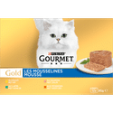 Gourmet Gold Mousse met Kip, Zalm, Niertjes en Konijn 12 x 85 gram - natvoer katten