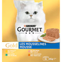 Gourmet Gold Mousse Mix met Kip, Zalm, Niertjes en Konijn 8 x 85 gram - natvoer katten