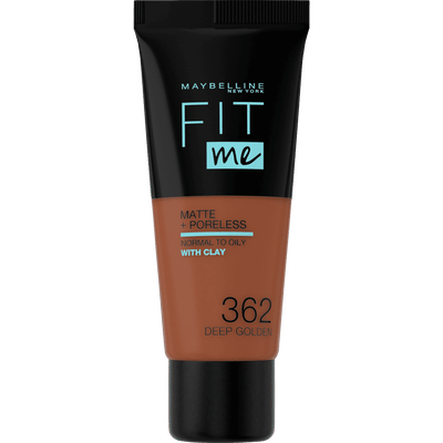 Maybelline New York - Fit Me Matte + Poreless Foundation - 362 Deep Golden - Medium Dekkende Foundation met Matte Finish voor de Normale tot Vette Huid - 30 ml