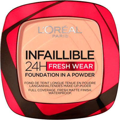 L’Oréal Paris Infaillible 24h Fresh Wear Foundation in a Powder - poeder - foundation en poeder in één - 24 uur lang een natuurlijke, egale en matte finish - geeft niet af - 245 Golden Honey - 9 gr.