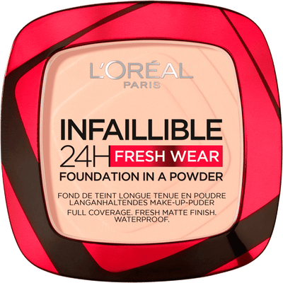 L’Oréal Paris Infaillible 24h Fresh Wear Foundation in a Powder - poeder - foundation en poeder in één - 24 uur lang een natuurlijke, egale en matte finish - geeft niet af - 180 Rose Sand - 9 gr.
