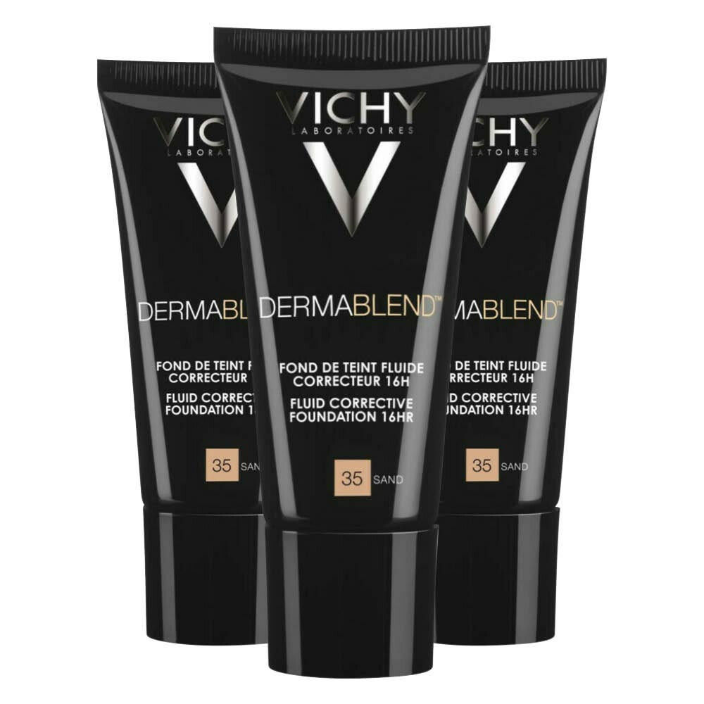 3x Vichy Dermablend Correctie Foundation nr35 Onzuivere Huid 30 ml