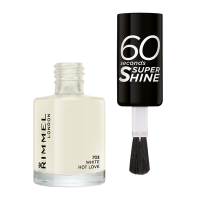 3x Rimmel Nagellak 60 Seconds SuperShine 703 White Hot Love 8 ml
