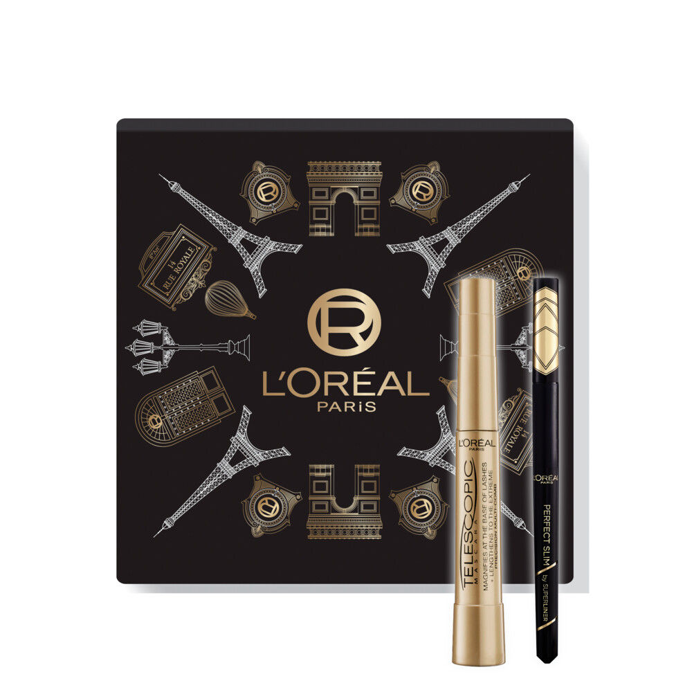 L'Oréal Paris Telescopic Classic mascara - zwart + Superliner Perfect slim - zwart - geschenkset