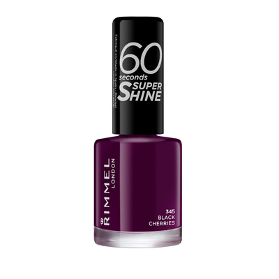 3x Rimmel Nagellak 60 Seconds SuperShine 345 Black Cherries 8 ml