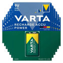 Varta Recharge Accu Power Oplaadbare Batterijen 9V 200mAh - 12 stuks