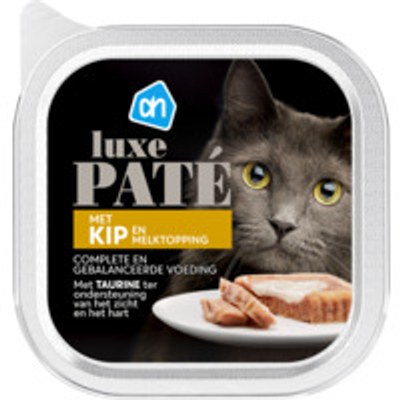 AH Luxe paté met kip en melktopping Nat kattenvoer 100 g - natvoer katten