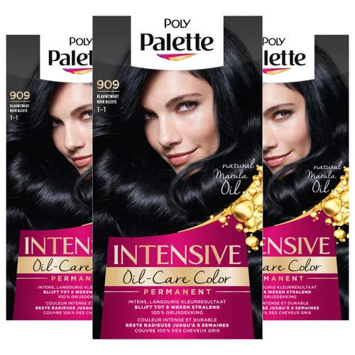 Schwarzkopf Poly Palette haarkleuring - voordeelverpakking - 909 Blauw Zwart