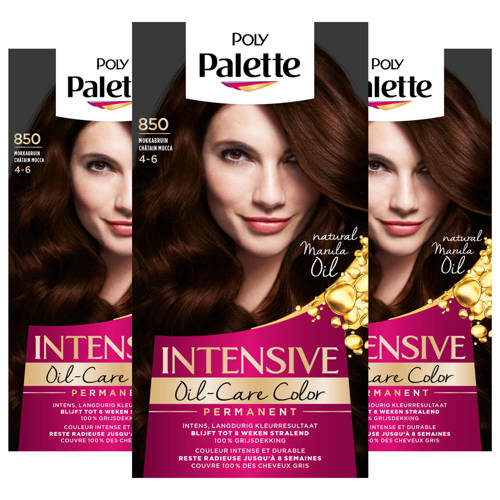 Schwarzkopf Poly Palette haarkleuring - voordeelverpakking - 850 Mokka Bruin