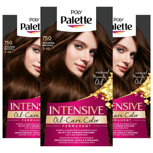 Schwarzkopf Poly Palette haarkleuring - voordeelverpakking - 750 Chocolade Bruin