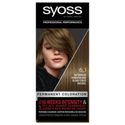 Syoss Color Baseline haarkleuring - 6-1 Natuurlijk Donker Blond - 3 stuks voordeelverpakking
